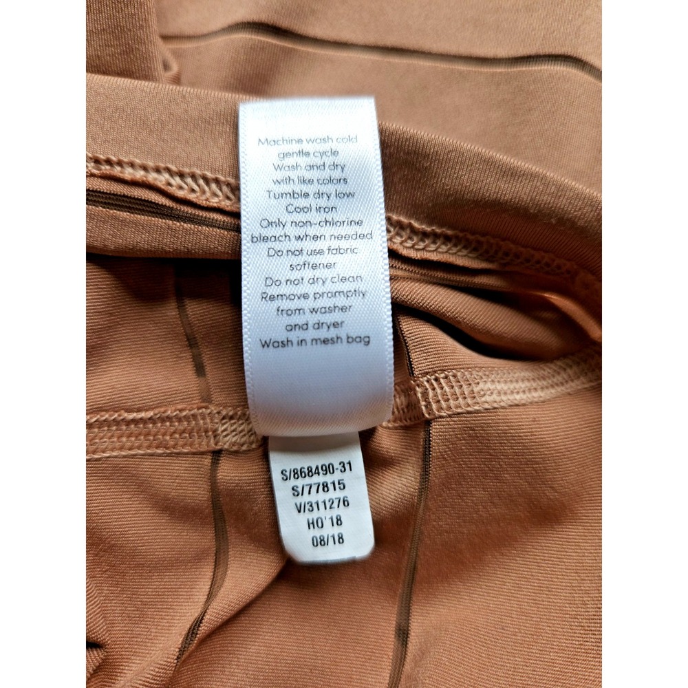 Athleta Womens XS Tank Too with Mesh Stripe Tan‎ Racerback Workout Running Yoga - Picture 6 of 8